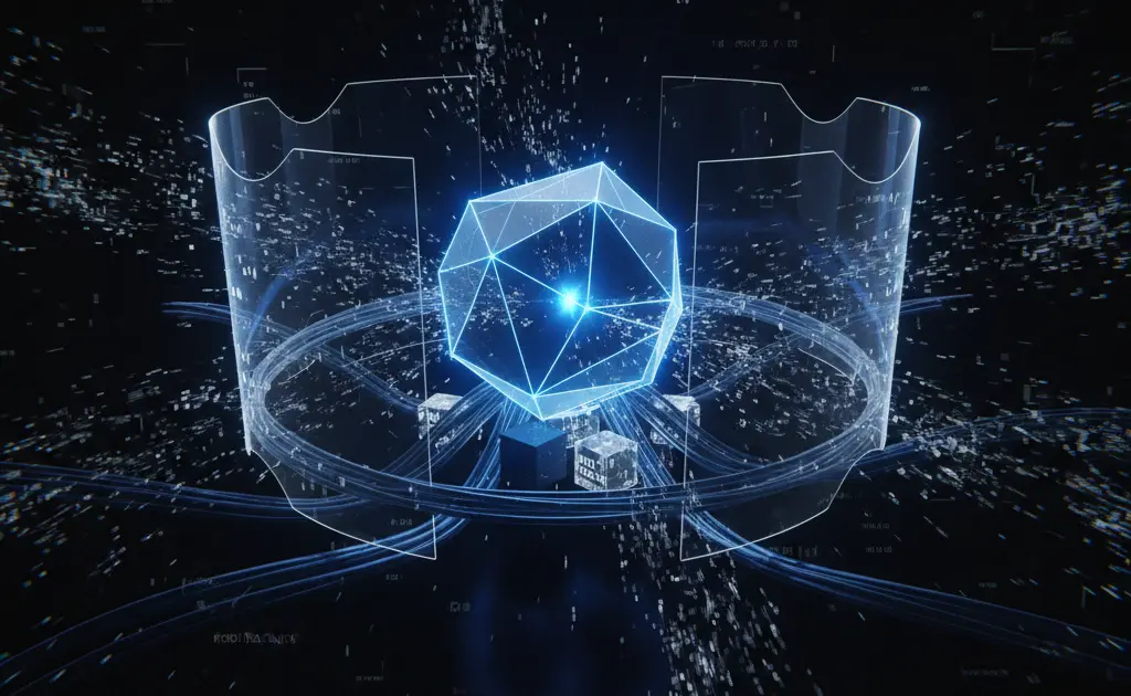 Ilustração conceitual de segurança cibernética exibindo uma máquina virtual com brechas na base física do hypervisor, cercada por escudos digitais vulneráveis e linhas de código protegendo servidores de backup.